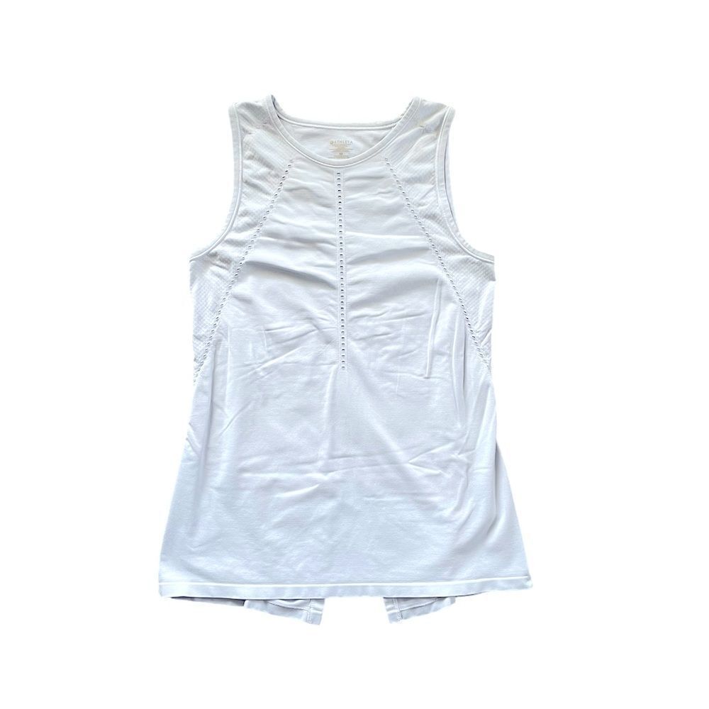 ATHLETA Foothill Crew Neck Split Back Tank Top Gray Size XS